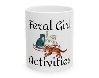 Evil Cat Ceramic Mug, Funny Halloween Gift (11oz, 15oz)