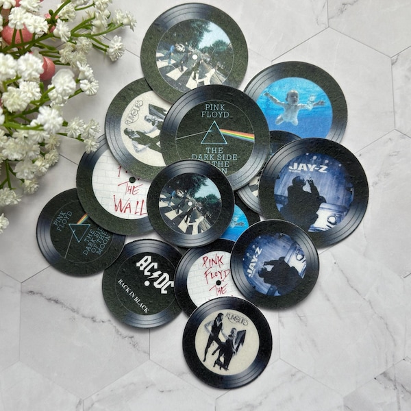 Edible Vinyl Record Cupcake Toppers, Custom Music cake Decorations, Personalized Edible Image, Record Toppers, 2"