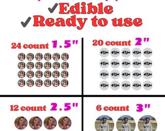 Custom Edible Cake/Cupcake Toppers – Personalized Wafer or Sugar Paper