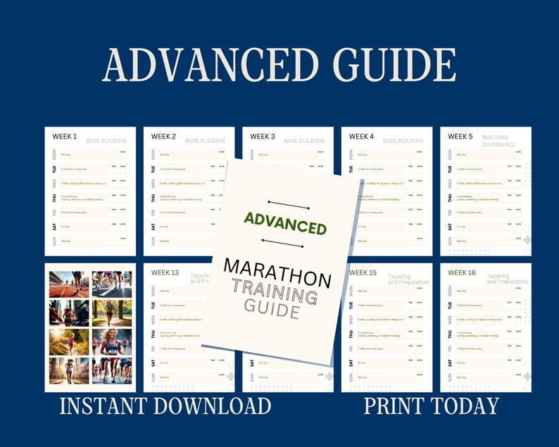 Marathon Training Planner: Running Guide & Fitness Tracker (digital ...