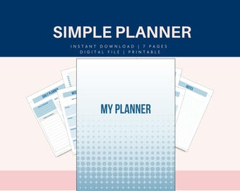 Organisera ditt liv enkelt med vår minimalistiska digitala planerare - direkt nedladdning