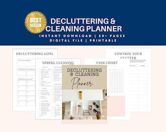 Best Seller! Stay on Track with ADHD-Friendly Cleaning Planner and Decluttering Checklist - 30 Day Challenge - Decluttering Spring Cleaning