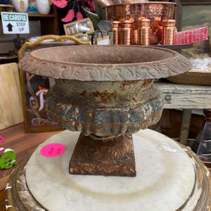 Round French Classic Cast iron Urn Outdoor Planter Antique garden #319
