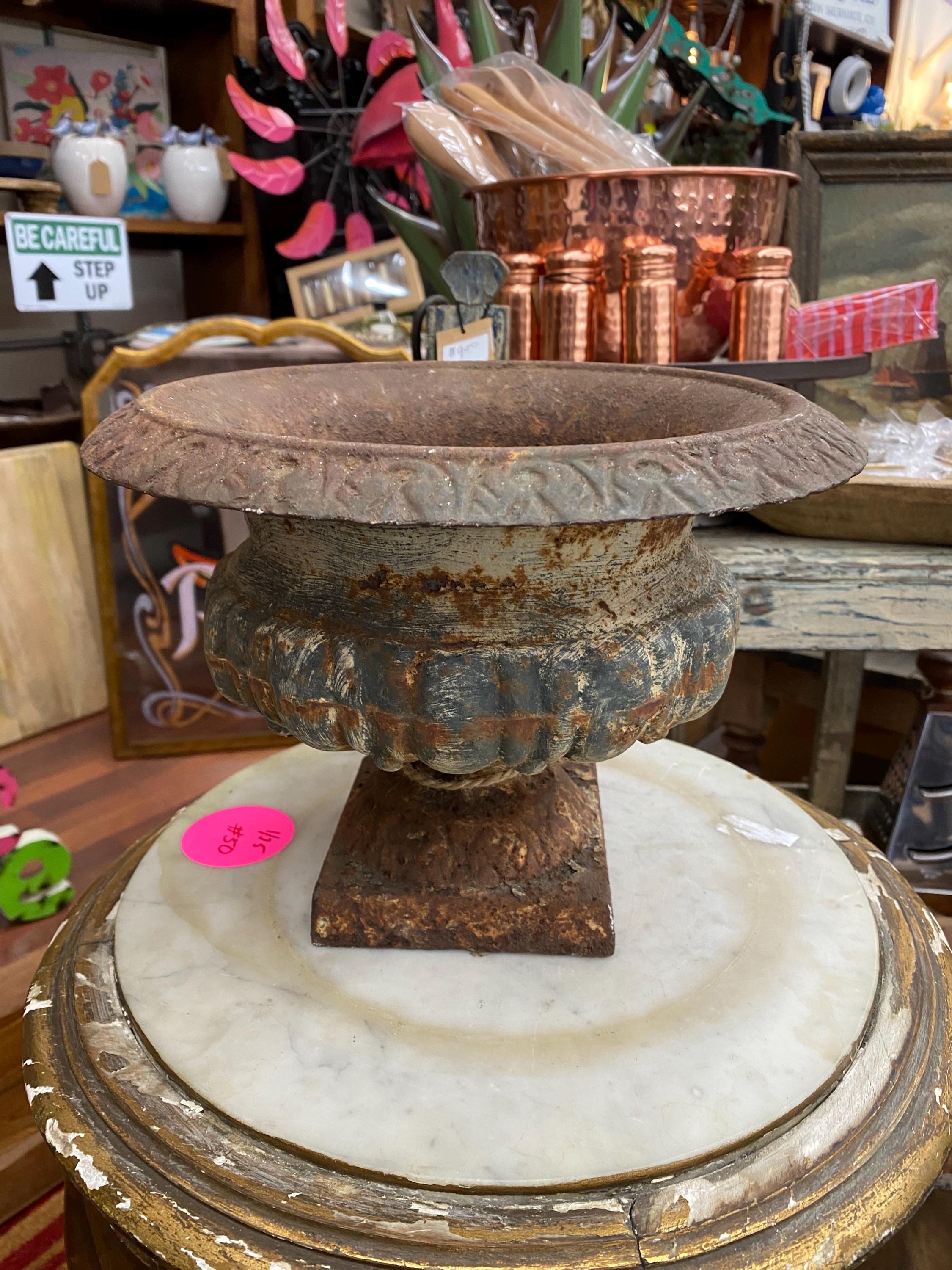 Round French Classic Cast iron Urn Outdoor Planter Antique garden #319