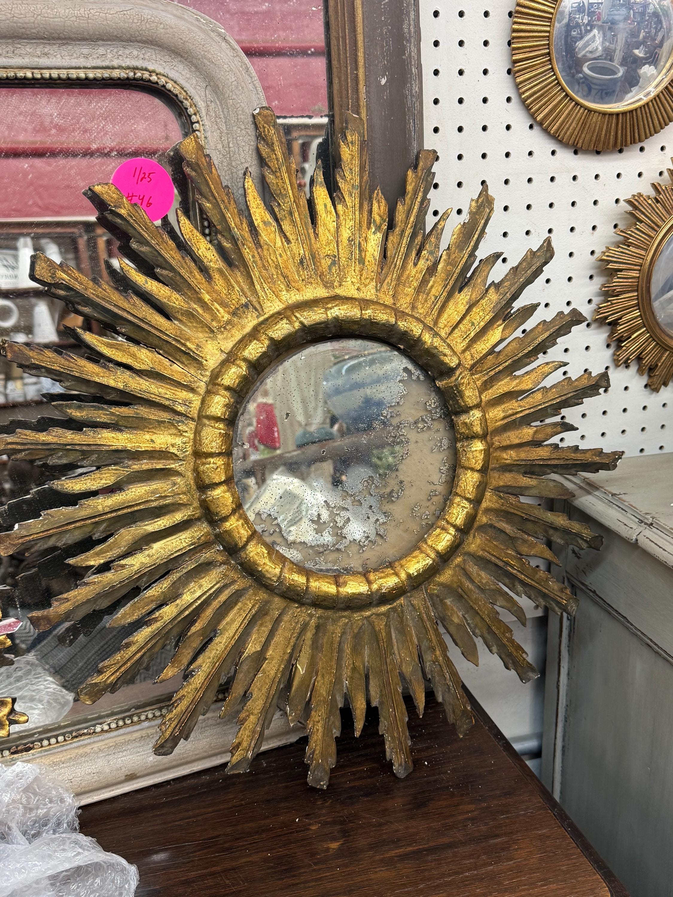 Antique French Sunburst Mirror - Etsy