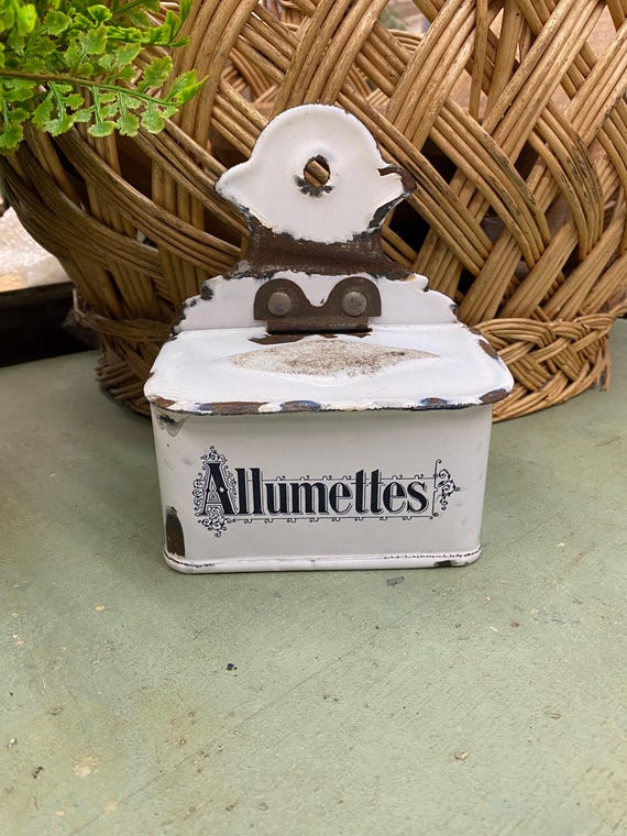 French Enamelware Allumettes Match Box and Match Striker #352 - Etsy