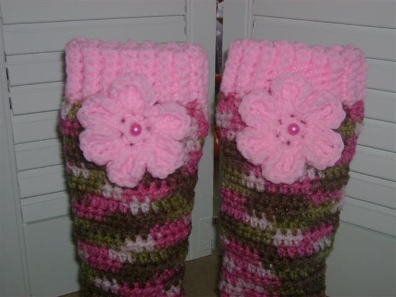 Crocheted Little Girls Pink Camo Leg Warmers Ballerina Photo Etsy