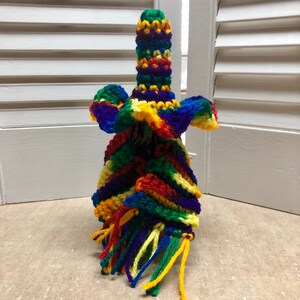 Crochet Hot Sauce Bottle Cover with Ruffled Sombrero Kitchen Cafe Decor