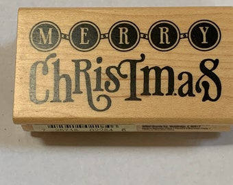 Merry Christmas Wood Mounted Rubber Stamp from  Inkadinkadoo - New, never used