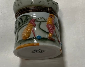 Forel Golf Course PHB from Midwest of Cannon Falls - Porcelain Hinged Box with a surprise inside a golf tee