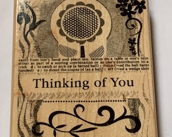 Thinking of You Wood Mounted Rubber Stamp from Hero Arts - New, never used