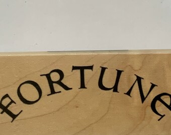 Fortune wood mounted Rubber Stamp from Alpha  new, never used
