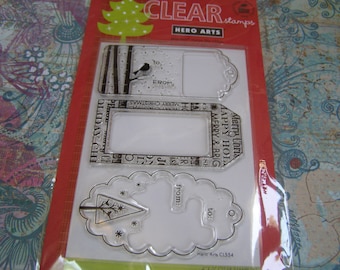 Christmas Tags Hero Arts Clear Unmounted Stamps - 3 pieces new, never used