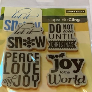 Live and Joy Slapstick Penny Black Cling foam-mounted Stamp - 4 piezas nuevas, nunca utilizadas