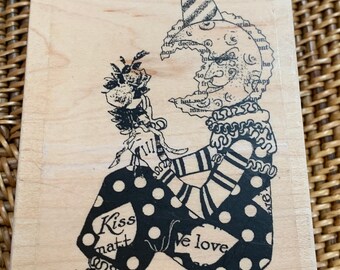 Lovesick Moon Wood Mounted Rubber Stamp - Stampington