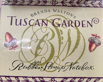 Tuscan Garden Rubber Stamp Note Box from Brenda Walton with 5 rubber mounted Rubber Stamp, Inkpad and paper