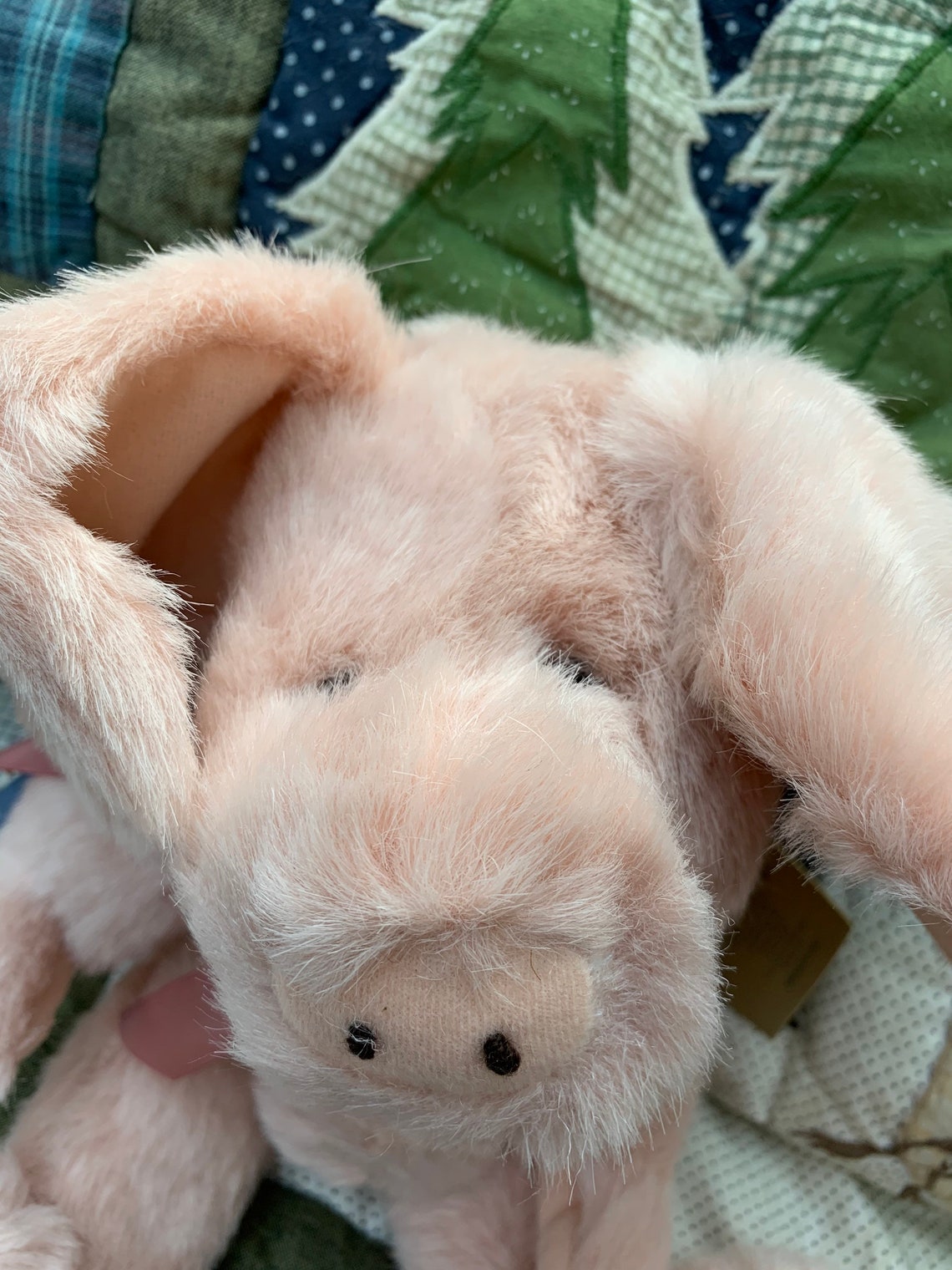 Adorable Floppy Eared Pig Rosie with a pink bow Vintage Etsy