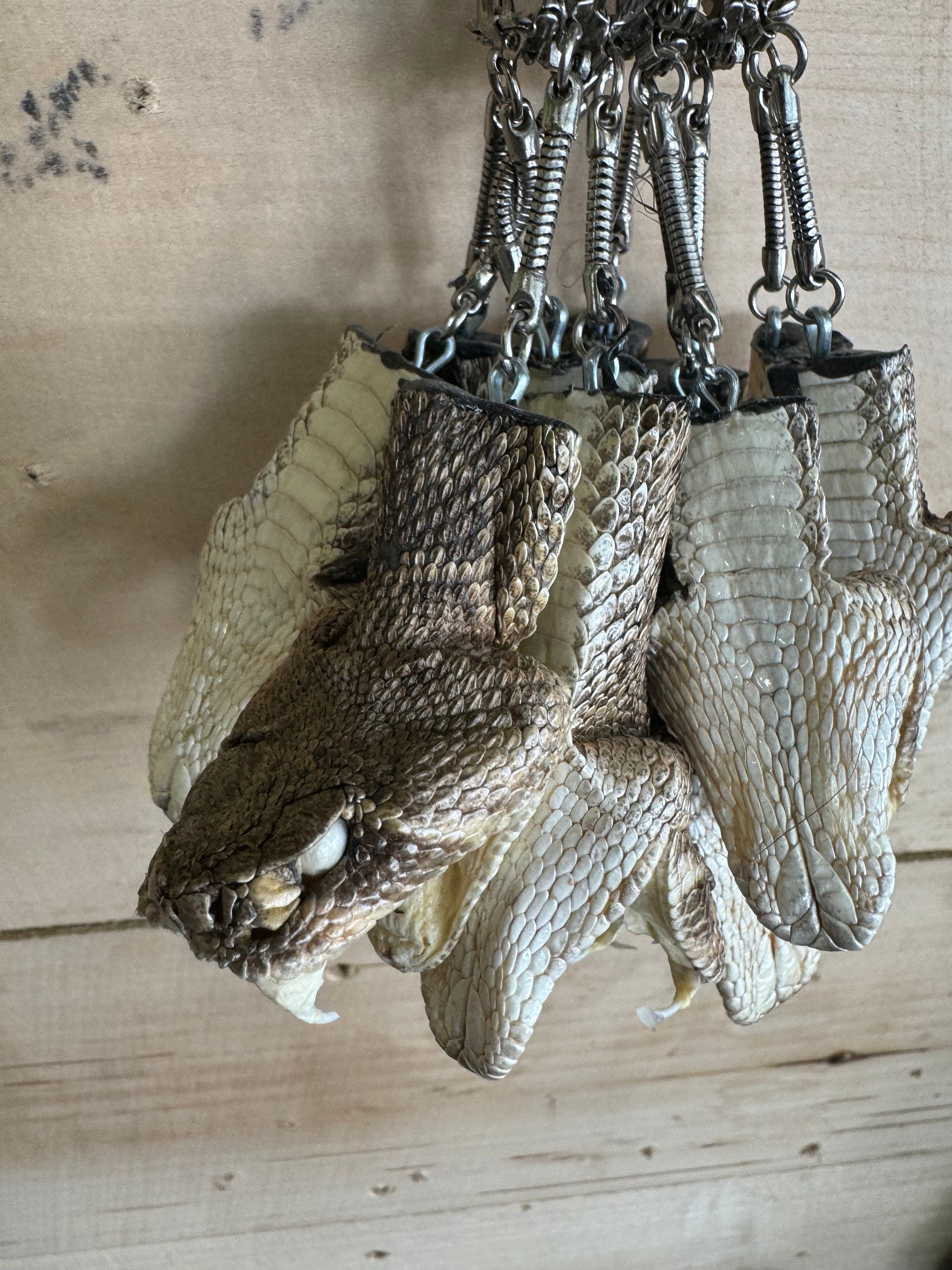 Rattlesnake head key chain