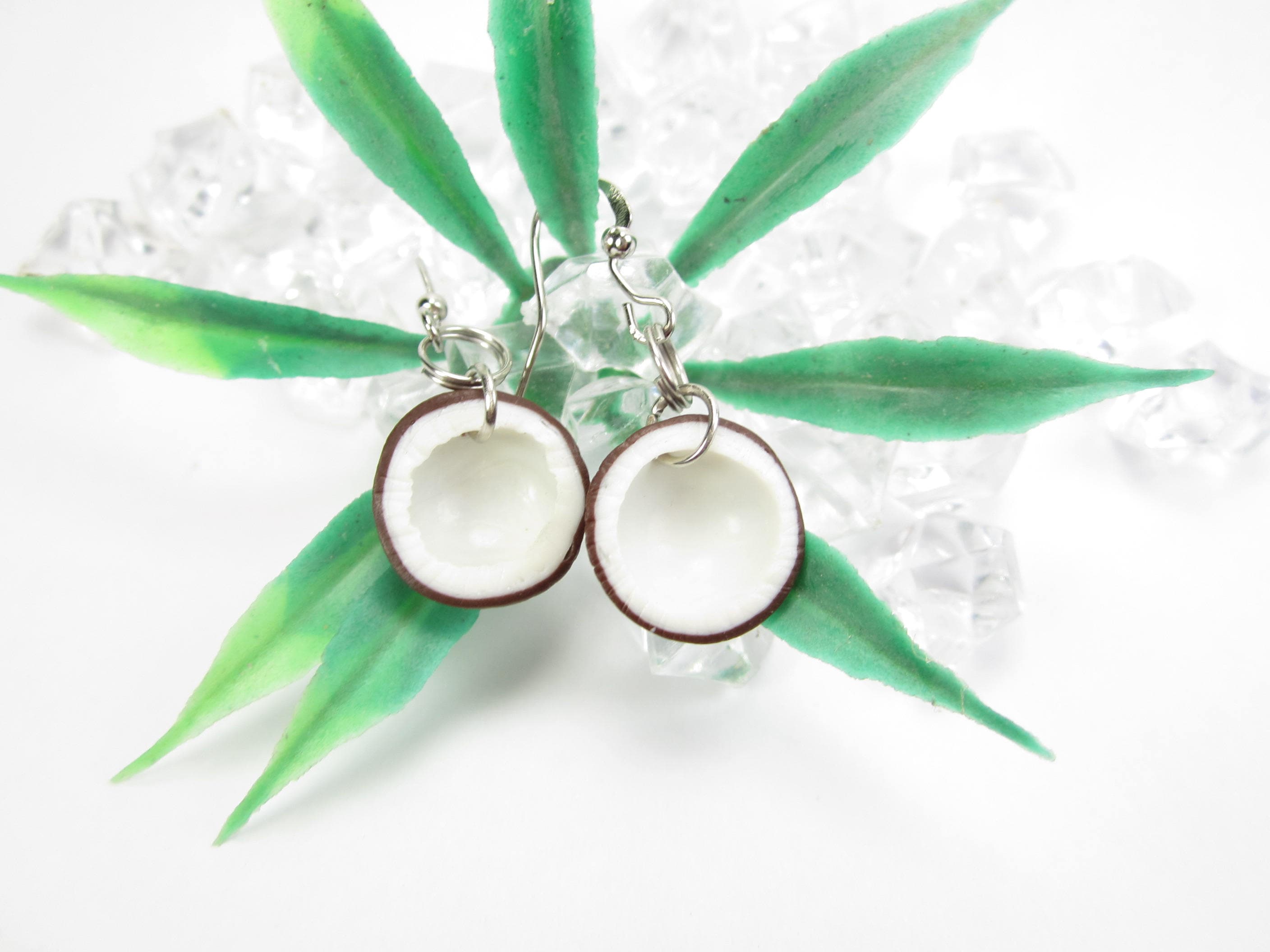 Coconut Earrings coconut jewelry food jewelry food Etsy