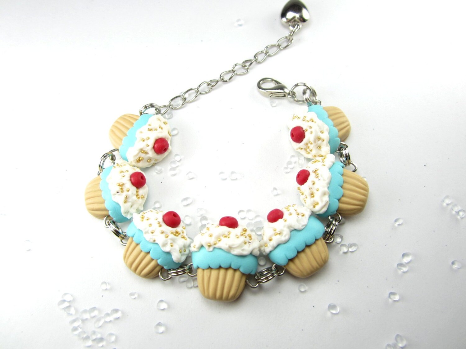 Blue Cupcake Bracelet Food jewelry food bracelet cupcake Etsy