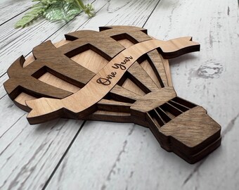 Newborn Baby Announcement Milestone Photo Prop Hot Air Balloon Monthly Milestone Baby Gift Wood Milestone New Mom Baby Shower Year Of Memory