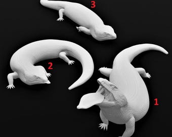 Estatua de eslizón de lengua azul – Escultura de lagarto australiano – 3 poses – Regalo decorativo para reptiles