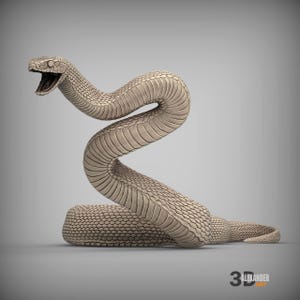 3D gedruckte braune Schlange Statue - naturgetreu, Replik, Reptiliengeschenk