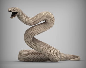 3D printed Eastern brown snake statue - lifelike, replica, reptile gift