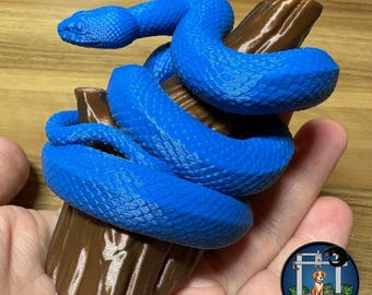 Víbora en rama - Impresión 3D multicolor - Compañero de escritorio - Adorno, figura, regalo