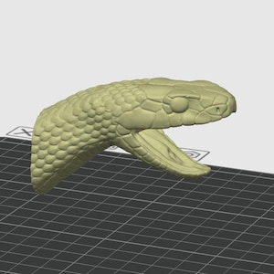 3D printed Eastern brown snake - Head only - life size