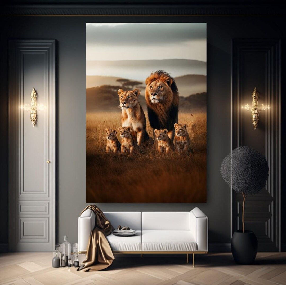 Lion Family Photo Print - Etsy