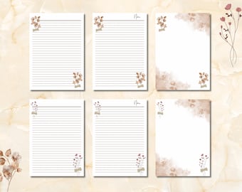 Minimalist Printable Notes | Printable notes | Printable writing paper | Lined notes | Journal