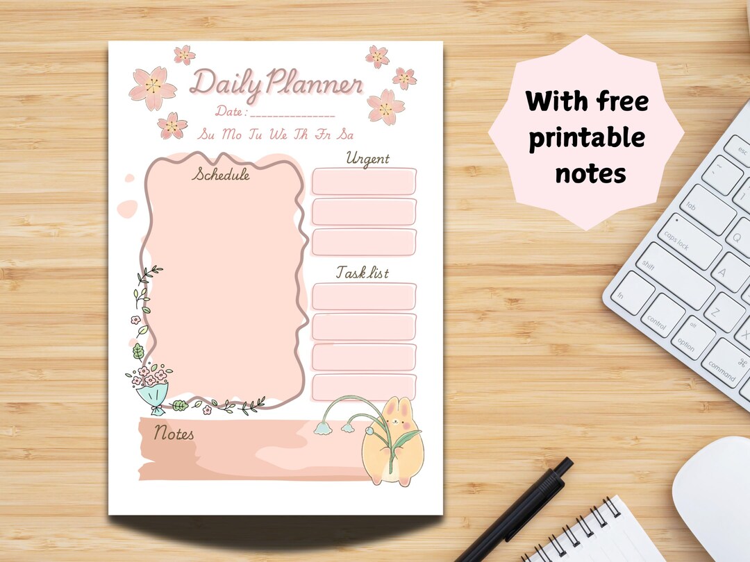 Kawaii Daily Planner 2 | A5 and A4 Printable With Notes (digital ...