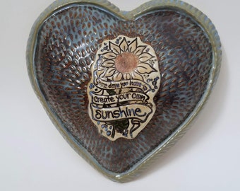 Make Your Own Sunshine Sunflower Embossed Heart Pillow Wall Art