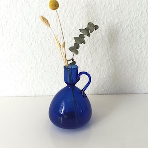 Hand Blown Cobalt Blue Glass Vase: Vintage Home Decor