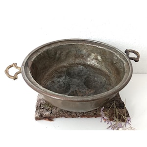 Vintage Metal Egg Boiling Pot, Rustic Easter Kitchen Decor, Primitive Cookware, Farmhouse Spring Display, Antique Kitchen Collectible