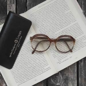 Vintage round shape glasses, Women eyeglasses frame with case, Reading glasses, Retro accessory, Old eyewear, Ladies glasses, Unisex glasses