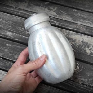 Vintage flask army Poland, aluminum water bottle, Europe military style, hiking bottle, camping metal flask, boy scout water canteen