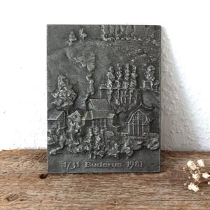 Cast Iron Buderus Memorial Plaque: 250th Anniversary, 1980