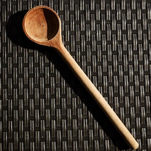 Large wooden spoon, Vintage hand carved wood spoon, Primitive chef tool, Rustic utensil, Farmhouse kitchen decor, Shabby wood style