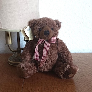 Vintage Hermann Teddy Bear: German Mohair Plush with Pfennig Coin