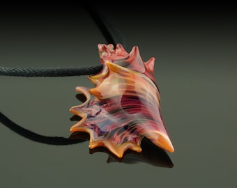 Lampwork Beads-Glass Boro-Conch-Cone Seashell-Pendant-Focal Bead-Ocean Sea Shell-Glass Sea shell-Lampwork Sea Shell-Handmade Glass