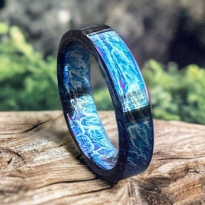 Unique Titanium Ring Colorful Random Titanium Pattern Heat Anodized Handcrafted Titanium Ring For Men Personalized Gift Anniversary Gift Her