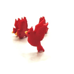 Red Cardinal Buttons by Dress It Up //Jesse James Novelty Gift for Birdwatcher Gardening Wings Spring crafts Flock Redbird Christmas