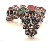 Day of the Dead Buttons Wooden Sewing novelty button - TEN piece random assortment