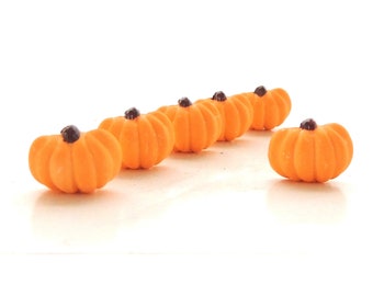 Pumpkin Buttons by Buttons Galore / Halloween Craft Embellishments - Set of SIX