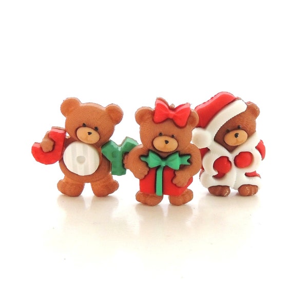 A Beary Merry Christmas Buttons by Dress It Up // Jesse James Christmas Bear Embellishments