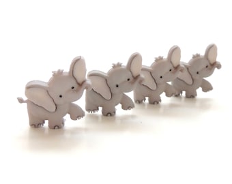 Happy Elephant Buttons by Dress It Up : Animal Embellishments for Sewing (Set of FOUR)