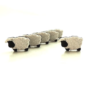 Sheep Buttons - Buttons Galore / Novelty Farm Animal Embellishments - Set of SIX