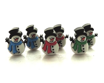 Classic Snowman Buttons by Buttons Galore / Winter Holiday Snow Embellishments